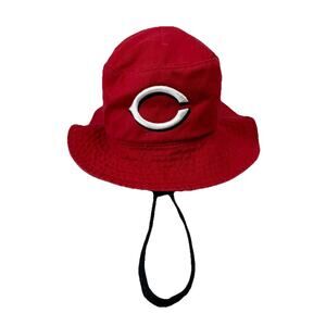 47 Brand Cincinnati Reds MLB Bucket Hat - Adjustable Strap with Leather Tab EUC